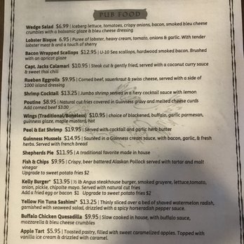 Kelly's Half Shell Pub - Menu - Irish Pub Near Me - Crystal River, Florida Kelly's Half Shell Pub - Menu - Irish Pub Near Me - Crystal River, Florida