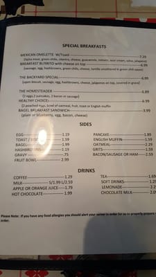 Menu photo 1 The Backyard Cafe Colmesneil, TX