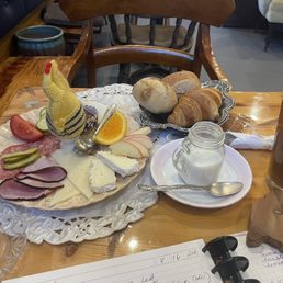 What a feast! The breakfast was enough to feed two people and came with orange juice as well! Their coffee and pastries are also amazing. What a feast! The breakfast was enough to feed two people and came with orange juice as well! Their coffee and pastries are also amazing.