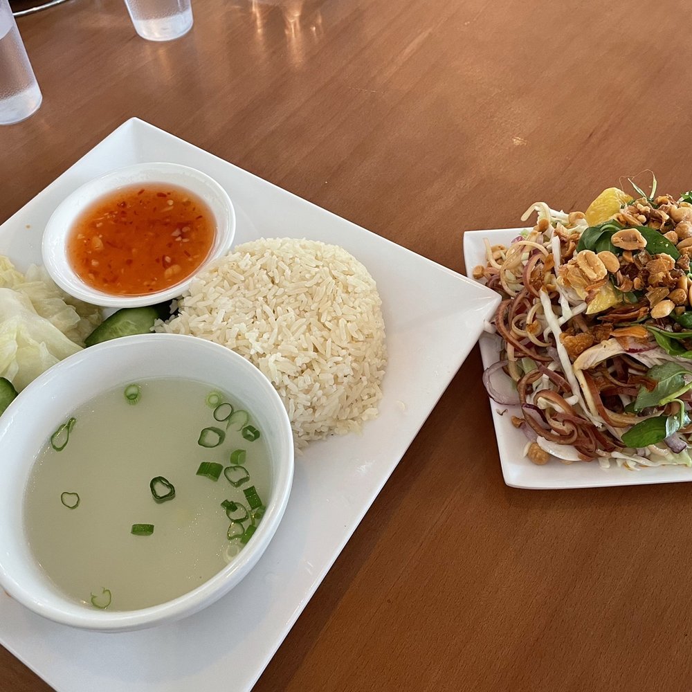 Com Ga Houston - Rice & chicken cabbage & banana flower salad (Cơm, gỏi gà) - Noodles Near Me - Duluth, Georgia Com Ga Houston - Rice & chicken cabbage & banana flower salad (Cơm, gỏi gà) - Noodles Near Me - Duluth, Georgia