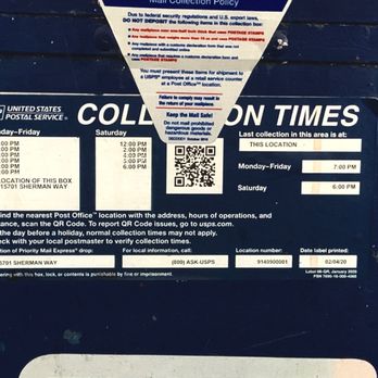 US Post Office - Drive by mailbox pickup times - Post Offices Near Me - Van Nuys, California US Post Office - Drive by mailbox pickup times - Post Offices Near Me - Van Nuys, California