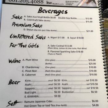 Kasagiri Restaurant - Beverages - Sushi Bars Near Me - Tehachapi, California