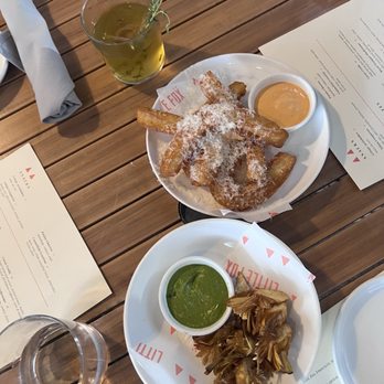 Little Fox - fried artichoke hearts and potato churros - New American Near Me - Saint Louis, Missouri Little Fox - fried artichoke hearts and potato churros - New American Near Me - Saint Louis, Missouri