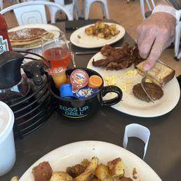 We have Cinnamon Swirl French Toast, kids Half Waffle, sampler