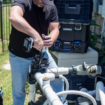 Square One Pool Leak Specialists - Preparing equipment for pressure testing. - Pool & Hot Tub Service Near Me Square One Pool Leak Specialists - Preparing equipment for pressure testing. - Pool & Hot Tub Service Near Me