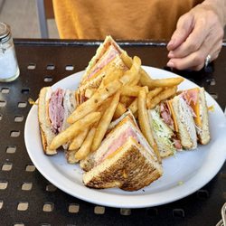 Brunch Snob - Club sandwich with fries - very generous portion - 4/22/2025