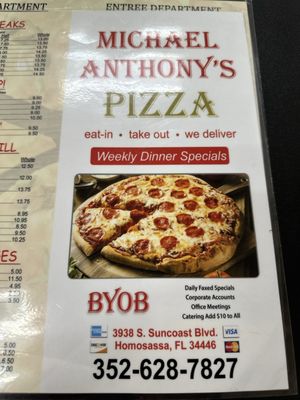 Menu photo 3 Michael Anthony's Pizza Homosassa, FL Menu photo 3 Michael Anthony's Pizza Homosassa, FL