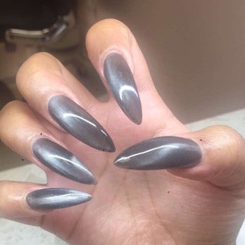 Princess Nails - I let my girl Kelly try this new Cat Eye polish on me and I love it! Oh and that shaping is flawless! Thanks boo! - Nail Salons Near Me - San Gabriel, California