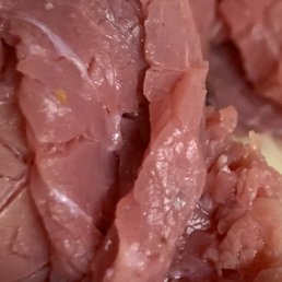 Raw meat. So gross. Raw meat. So gross.
