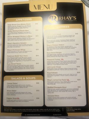 Menu photo 1 Rhay's Restaurant Houston, TX Menu photo 1 Rhay's Restaurant Houston, TX