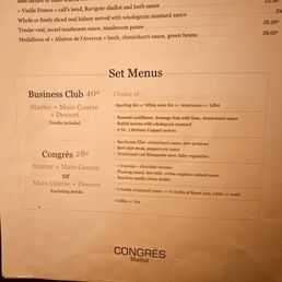 The set menu The set menu