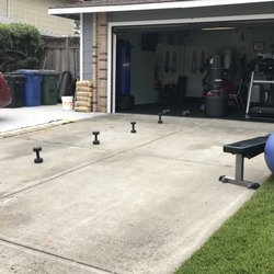 Steve Luperine Personal Trainer - Steve's home gym, and the weight run/ zig zag portion of the course with a piece of the hop scotch portion showing.
