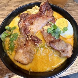 Laksa with pork chop Laksa with pork chop