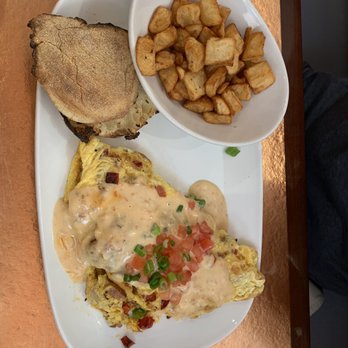 Another Broken Egg Cafe - Crab omelette potatoes and muffin - Breakfast & Brunch Near Me - Clearwater Beach, Florida