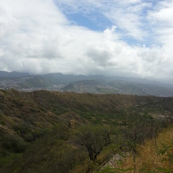 Diamond Head State Monument - View towards the mountains hiking back down - Parks Near Me - Honolulu, Hawaii Diamond Head State Monument - View towards the mountains hiking back down - Parks Near Me - Honolulu, Hawaii