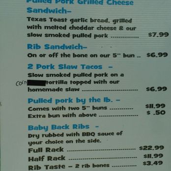 Reel Bbq - Pork menu. - Barbeque Near Me - Palm Harbor, Florida