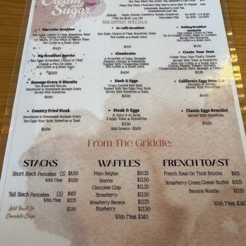 Cream & Sugar Cafe - Menu - Breakfast & Brunch Near Me - Westmoreland, New York Cream & Sugar Cafe - Menu - Breakfast & Brunch Near Me - Westmoreland, New York