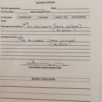 Budget - Fraudulent Accident Report they force you to sign. - Car Rental Near Me - San José del Cabo, BCS Budget - Fraudulent Accident Report they force you to sign. - Car Rental Near Me - San José del Cabo, BCS