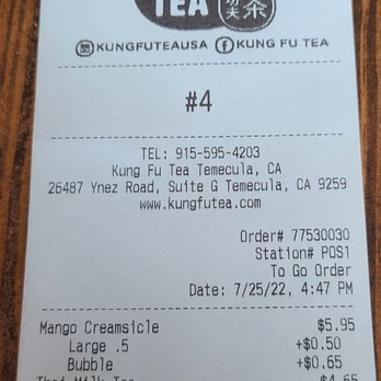 Kung Fu Tea - Bubble Tea Near Me - Temecula, California