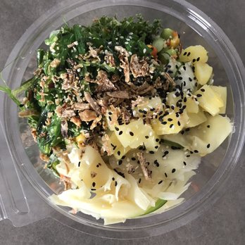 Poke Chef - Freshman bowl with shiitake mushroom for protein and a bunch of toppings - Poke Near Me - San Luis Obispo, California