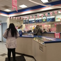 US Post Office - Decorated with breast health awareness banners.