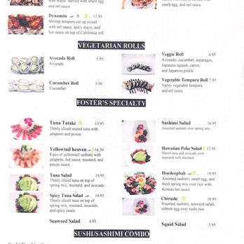 Foster's - Specialty Menu - Japanese Near Me - Roanoke, Texas Foster's - Specialty Menu - Japanese Near Me - Roanoke, Texas