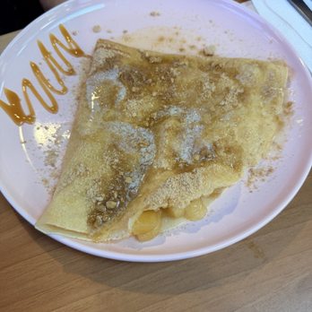 Crepe N Cream - Dutch Apple Crepe Large 16" folded triangle crepe stuffed with baked apples then topped with cinnamon crunch and melted butter - Bubble Tea Near Me - Murrieta, California