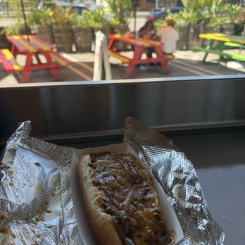Earle's On Crenshaw - Beef dog with cooked onions and beef chilli cheese - Hot Dogs Near Me - Los Angeles, California Earle's On Crenshaw - Beef dog with cooked onions and beef chilli cheese - Hot Dogs Near Me - Los Angeles, California