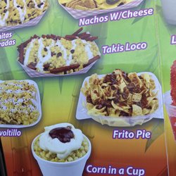 Mangonadas Snack - Menu items as posted on "drive-thru" side.