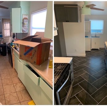 Quality Property Services - Kitchen and laundry, hard to see from this image, laundry is rearranged for more light through the window & the side door unobstructed - Handyman Near Me