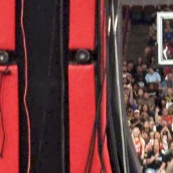 Ticket Center - this is the unobstructed view behind the basket at the United Center, Cute Is this view worth $1478?