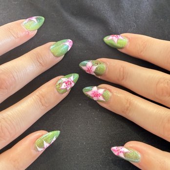 The Nail Shop - Gel X + cat eye polish done by Amy; design done by Megan - Nail Salons Near Me - Oakland, California The Nail Shop - Gel X + cat eye polish done by Amy; design done by Megan - Nail Salons Near Me - Oakland, California