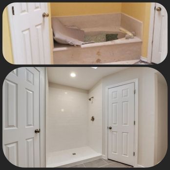 The Roofing & Construction - before and after of a bathroom remodel - Roofing Near Me The Roofing & Construction - before and after of a bathroom remodel - Roofing Near Me