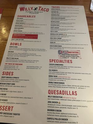 Menu photo 1 Willy Taco - Feed & Seed Greenville, SC Menu photo 1 Willy Taco - Feed & Seed Greenville, SC