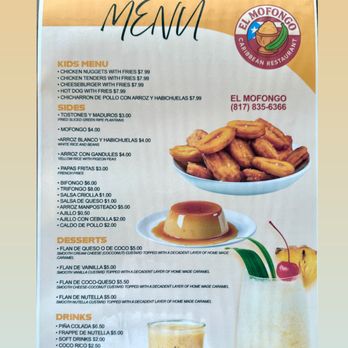 El Mofongo - "Frituras, postres y bebidas tropicales -- empanadillas, sorullitos, flan, tembleque y batidas refrescantes." - Puerto Rican Near Me - Arlington, Texas El Mofongo - "Frituras, postres y bebidas tropicales -- empanadillas, sorullitos, flan, tembleque y batidas refrescantes." - Puerto Rican Near Me - Arlington, Texas