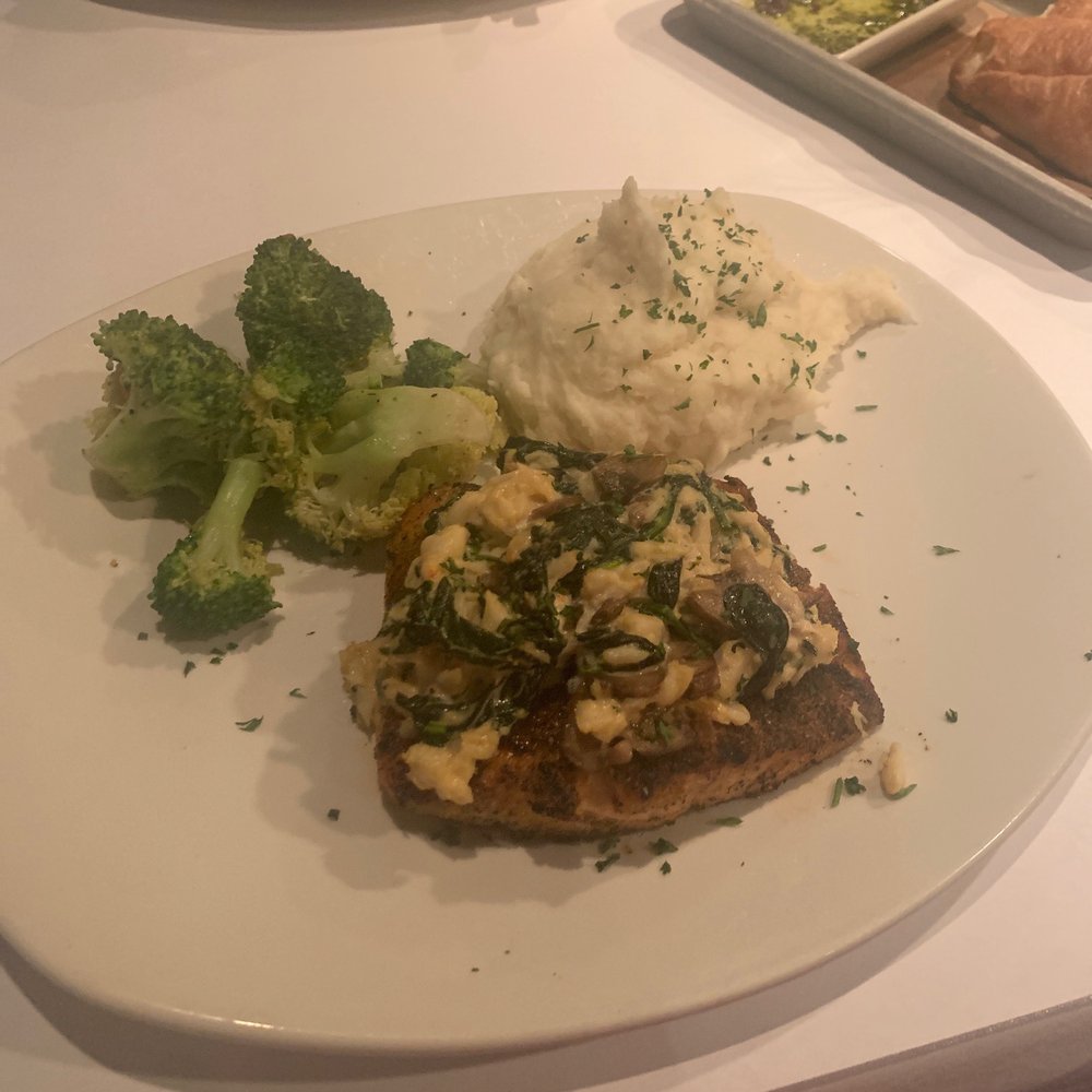 Bonefish Grill - Volcano crab and spinach stuffed salmon - Seafood Near Me - Matthews, North Carolina