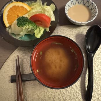Murata Restaurant - Miso soup and salad with set dinner - Japanese Near Me - Portland, Oregon Murata Restaurant - Miso soup and salad with set dinner - Japanese Near Me - Portland, Oregon