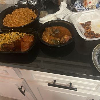 Mina's Kitchen - Jollof Rice & Assorted Meat Egusi with white rice . Food flavor ambience and service were great. - African Near Me - Stone Mountain, Georgia Mina's Kitchen - Jollof Rice & Assorted Meat Egusi with white rice . Food flavor ambience and service were great. - African Near Me - Stone Mountain, Georgia