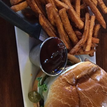 Buzz Inn Steakhouse - Baja burger: Jalapeños, spicy jack cheese, and substitute yam fries - Steakhouses Near Me - Monroe, Washington Buzz Inn Steakhouse - Baja burger: Jalapeños, spicy jack cheese, and substitute yam fries - Steakhouses Near Me - Monroe, Washington