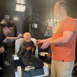 Distinguished Barber Studio - Danica lovingly working with my timid 3 year old.