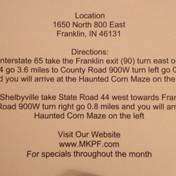 MKPF Haunted Corn Maze - Directions for those without an iPhone