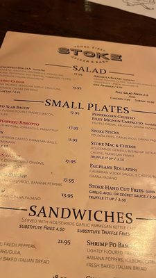 Menu photo 7 Stoke Coal Fire Pizza & Bar Easton, PA