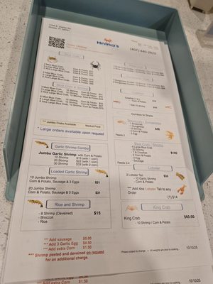 Menu photo 1 Hnina's Seafood Ocoee, FL