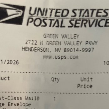Us Post Office - Receipt from Post Office - Shipping Centers Near Me - Henderson, Nevada Us Post Office - Receipt from Post Office - Shipping Centers Near Me - Henderson, Nevada
