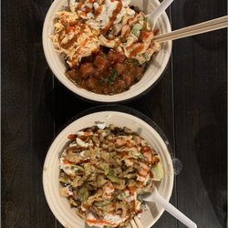 Big Island Kine - 1: Sweet heat & Cali Dreamin' with side of Mac salad. 2: Cali Dreamin' & Spicy Hawaiian with Mac salad