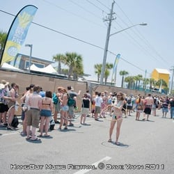 Hangout Music Festival - Us - hangout 2011 - me; tie-dye and straw hat, and my girl with her hula-hoop