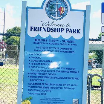 Friendship Park - Sign and rules - Parks Near Me - Key Largo, Florida