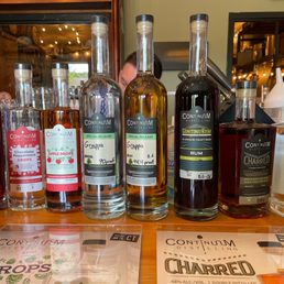 a variety of alcohol bottles