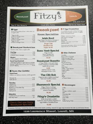 Menu photo 3 Fitzy's Lowell, MA