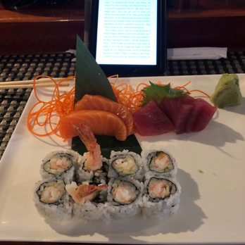 Fusion Sushi - Shrimp tempura roll and tuna and salmon sashimi - Sushi Bars Near Me - Jacksonville, Florida